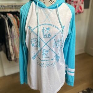 Salt Creek Blue and White Hoodie
